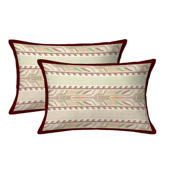 Modern Kantha Pattern Design Bedsheet with Set of 2 Cushion 