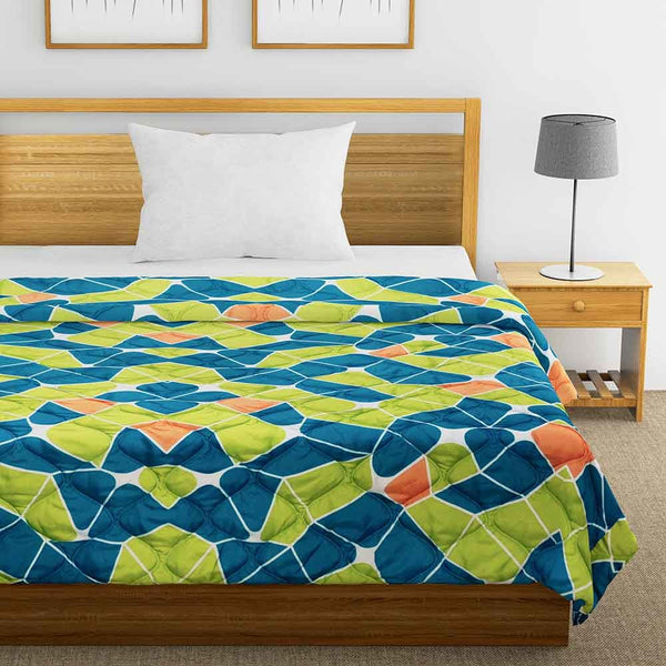 Abstract Microfibre Single Comforter - Multicolor (150 GSM)
