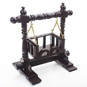 Black Color Wooden Curved Jhula Swing Jhula For Small Idol