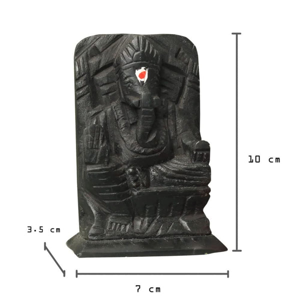 Black Stone- Lucky Left Trunk Ganesha Idol