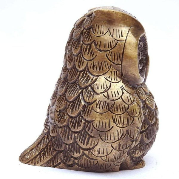 Brass Owl Statue Table Decor Owl Sculpture - Size (7 x 7 x 