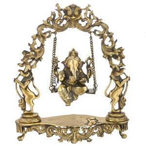 Brass Statue of Lord Ganesha Swing Ganesha Statue
