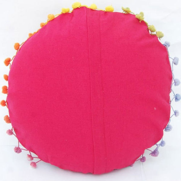 Dark Pink Round Cushion-Set of 2