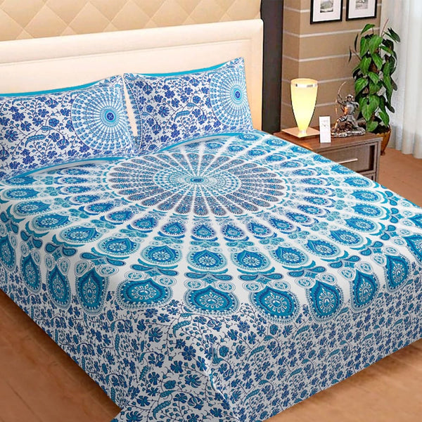 Floral Mandala Jaipuri Bedsheet (Double bed)