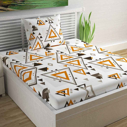 Geometric Triangle Cotton Single Bedsheet