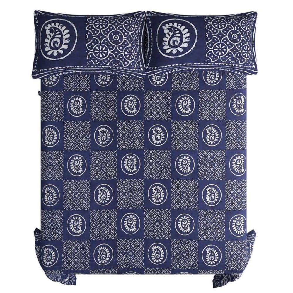 Indian Indigo Print Jaipuri bedsheet (Double bed)