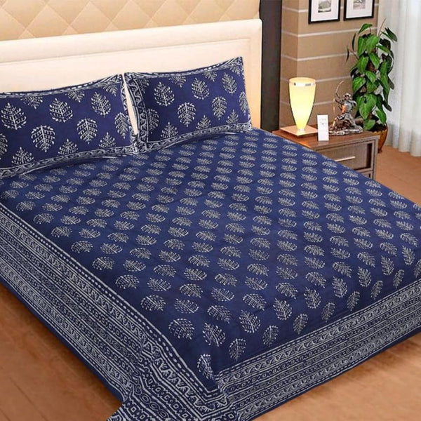 Motif Indigo print Jaipuri Bedsheet (Double bed)
