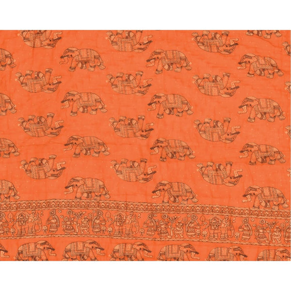 Orange Dye-Gold Jaipuri Razai