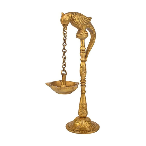 Parrot Design Diya Brass Hanging Candle Spiritual Decor Diya