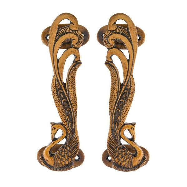 Peacock Design Handles Brass Door Handle One Pair Cabinets 