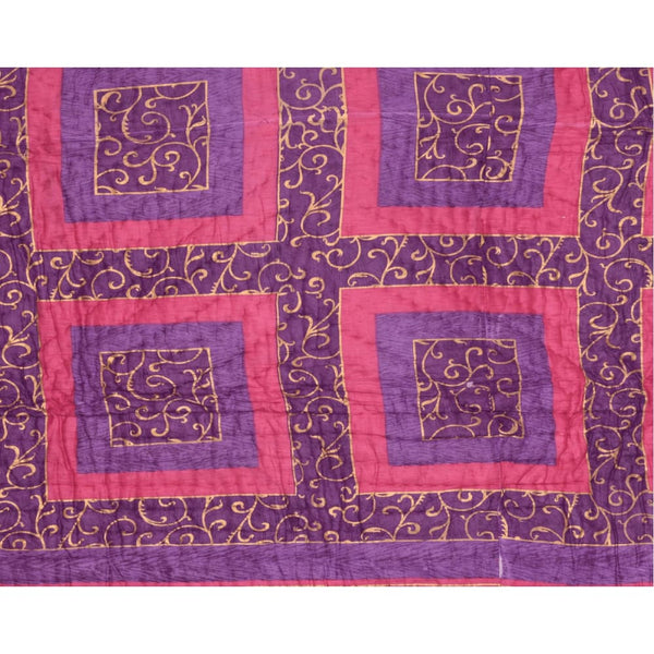 Purple Gold Print Jaipuri Razai /Quilt