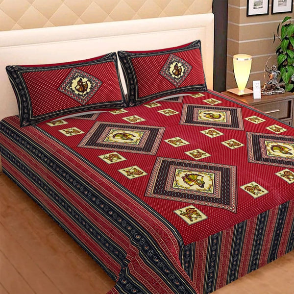 Rajasthani Print Jaipuri Bedsheet (Double bed)