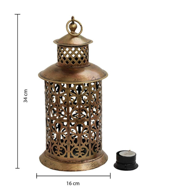 Tibetan Tower Lantern - Antique Golden Polished Iron Craft